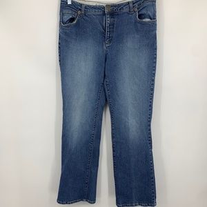 Lands End Womens 10 Original Fit Modern Waist Boot Leg Jeans Stretch Medium Wash